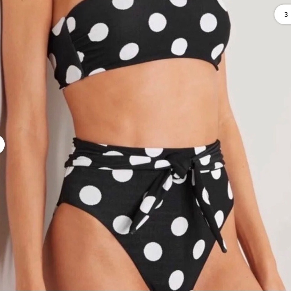 Mara Hoffman Abigail Black White 2 Piece Swimsuit - Picture 3 of 3